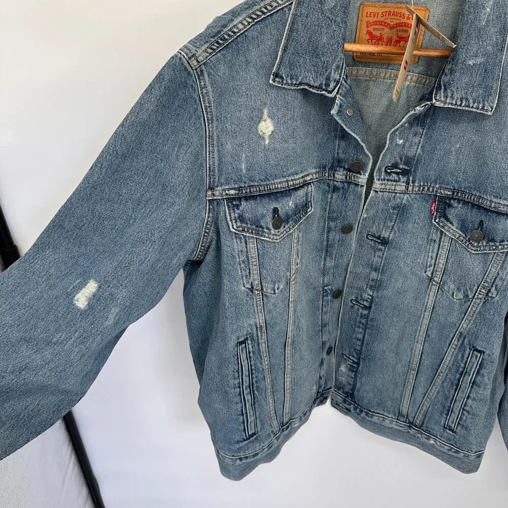 LEVI'S NWT Men's Vintage FIt Trucker Denim Jacket // XL - Picture 7 of 12